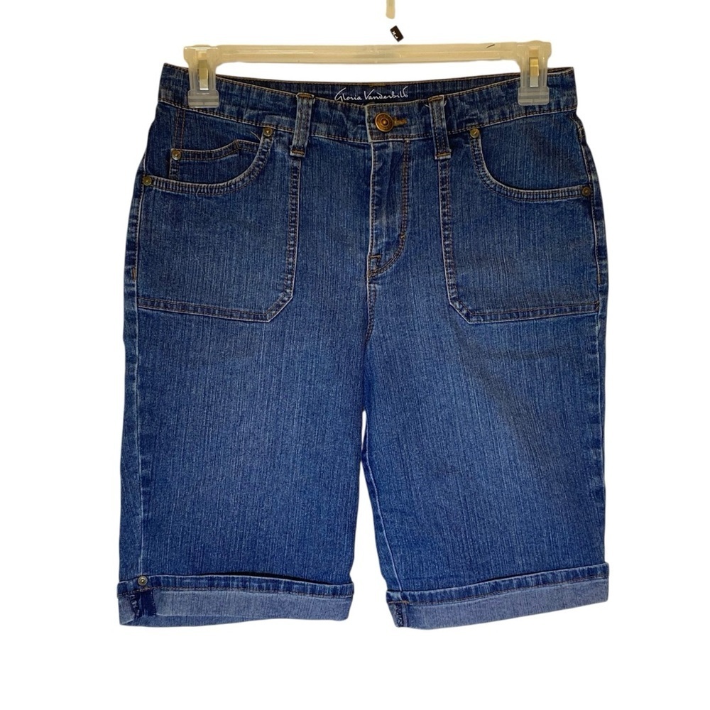 Gloria Vanderbilt Women size 6  Classic Blue Denim Mia Bermuda Shorts slimming